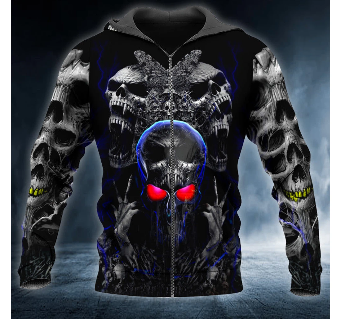 Personalized Night Ghost Skull - 3D Printed Pullover Hoodie