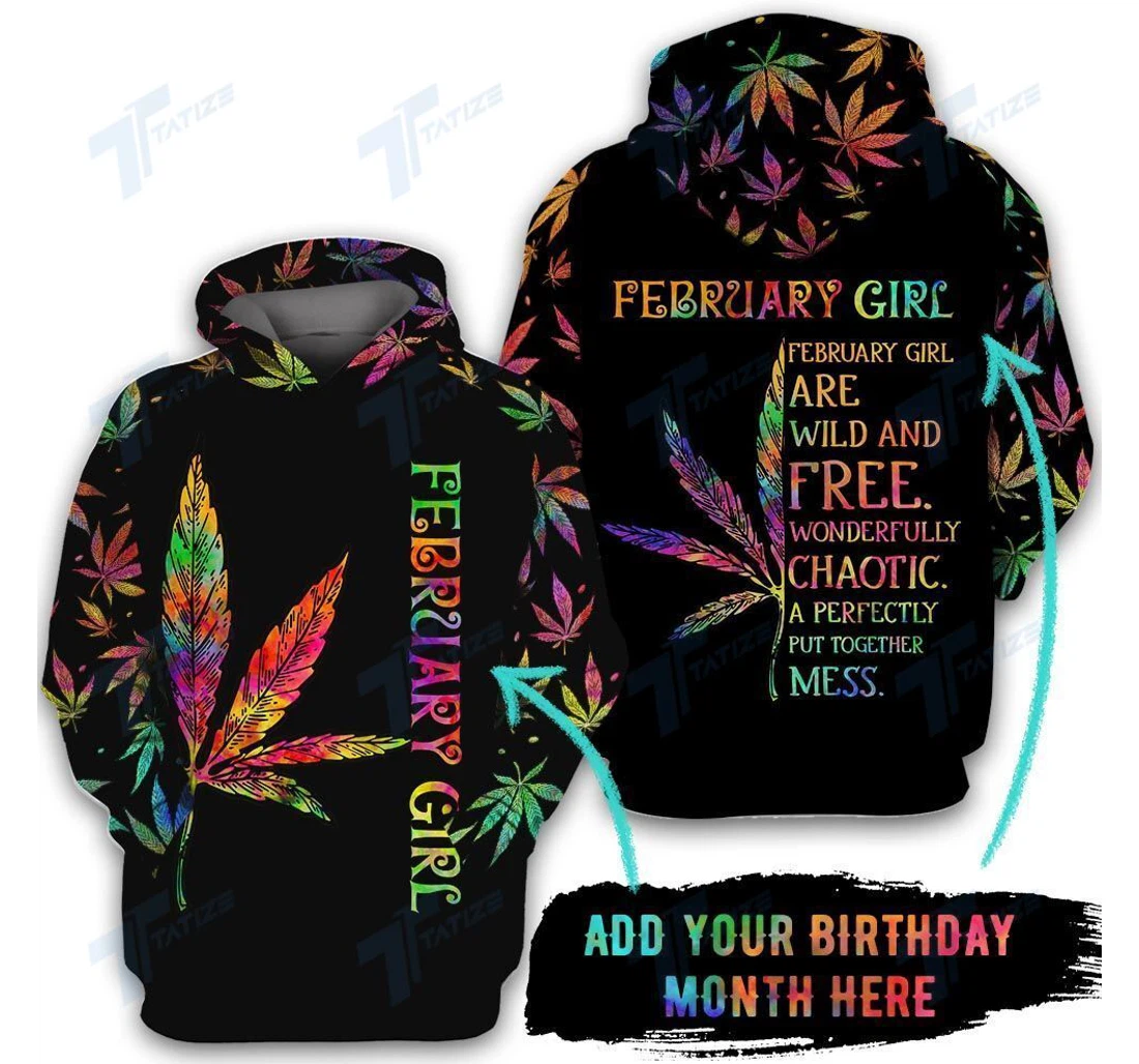 Personalized Birthday Weed Girl Custom Bomber Jacket - 3D Printed Pullover Hoodie