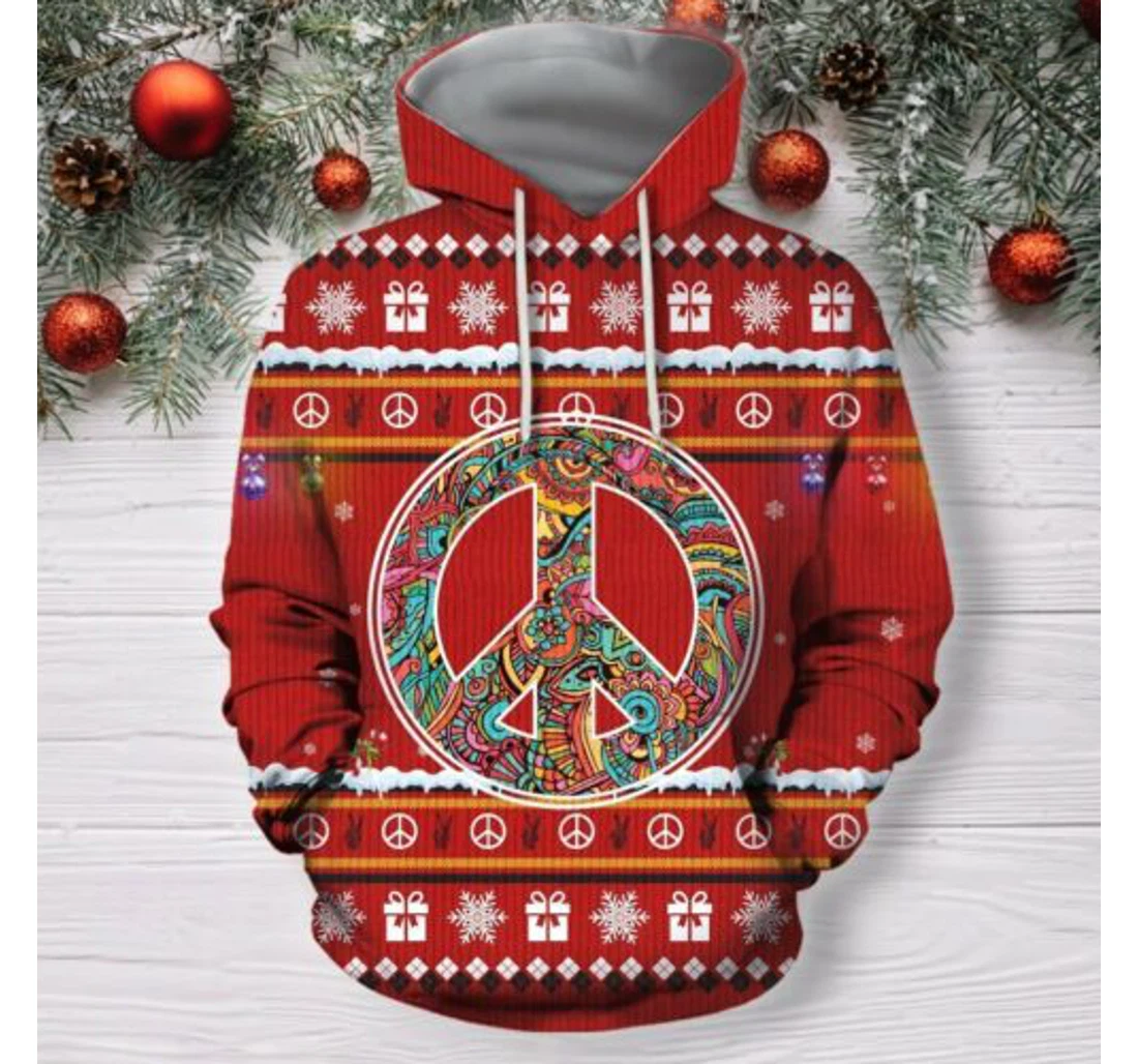 Personalized Christmas Hippie & Gift Christmas Occasion Merry Christmas - 3D Printed Pullover Hoodie