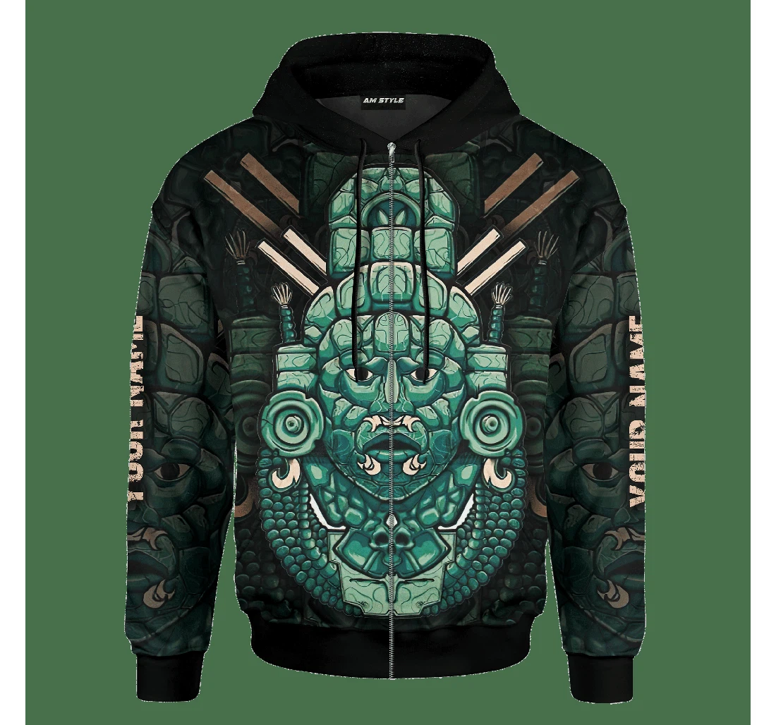 Personalized The Aztec Mask Of God Maya Aztec Calendar Customized - 3D Printed Pullover Hoodie