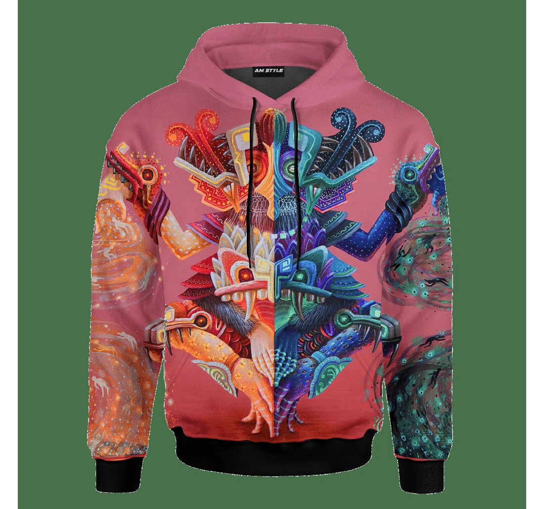 Personalized Aztec Double Faces Maya Aztec Calendar Customized - 3D Printed Pullover Hoodie