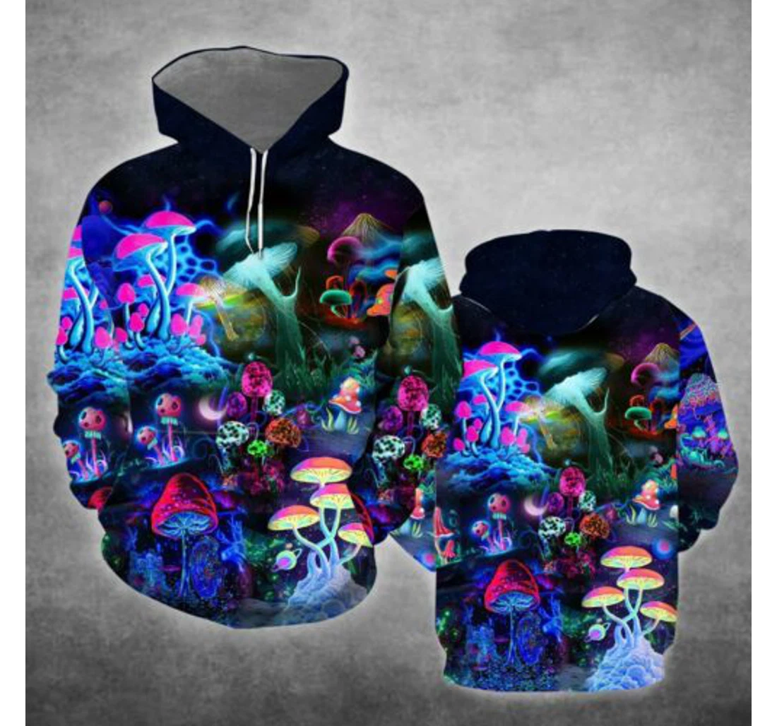 Personalized Magic Mushrooms Forest Hippie & - 3D Printed Pullover Hoodie
