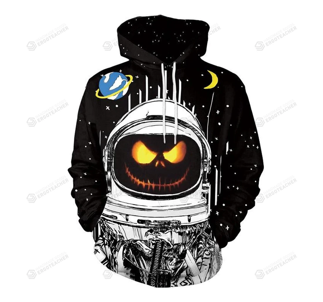 Personalized Halloween Pumpkin Lantern Astronaut Devil - 3D Printed Pullover Hoodie