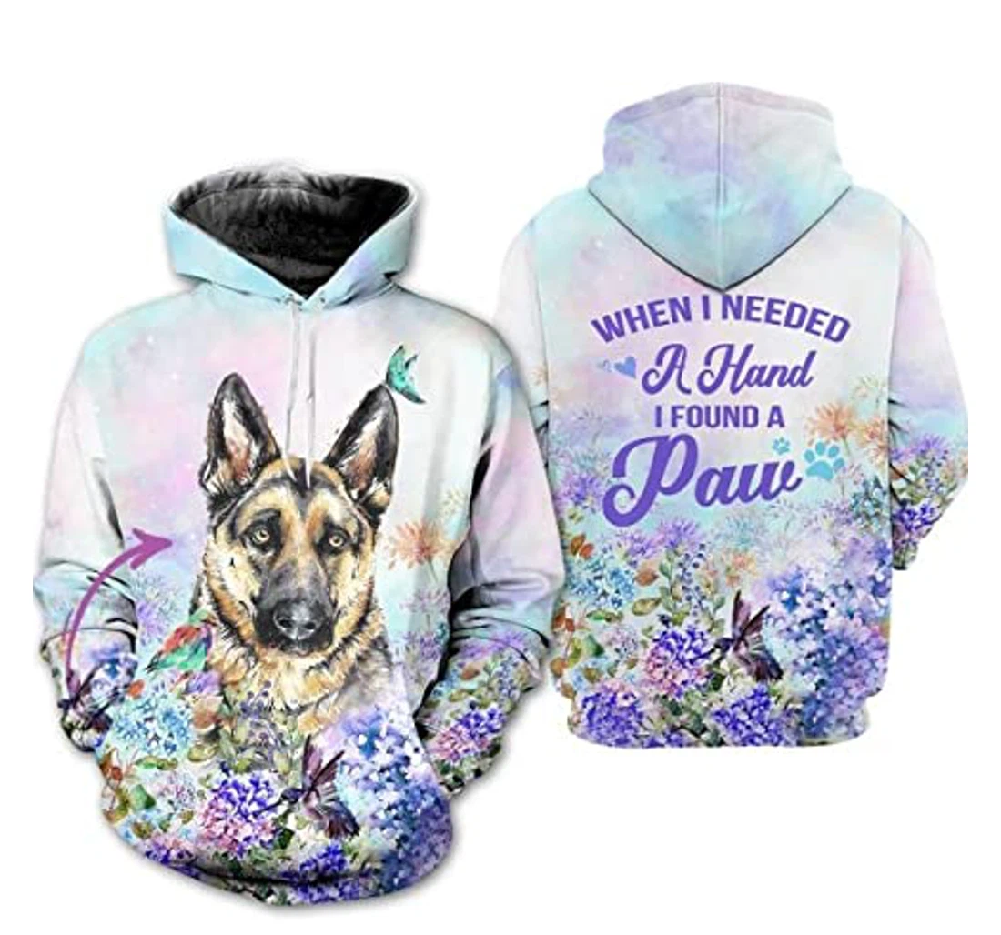 Personalized German Shepherd Dog Shepherd Floral Flowers Dog Christmas - 3D Printed Pullover Hoodie