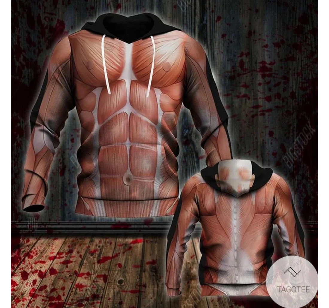 Personalized Halloween Human Muscle - 3D Printed Pullover Hoodie