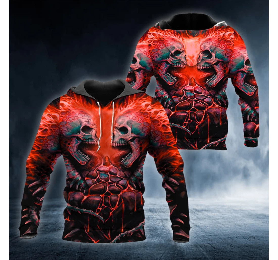 Personalized Bloodthirsty War Skull - 3D Printed Pullover Hoodie