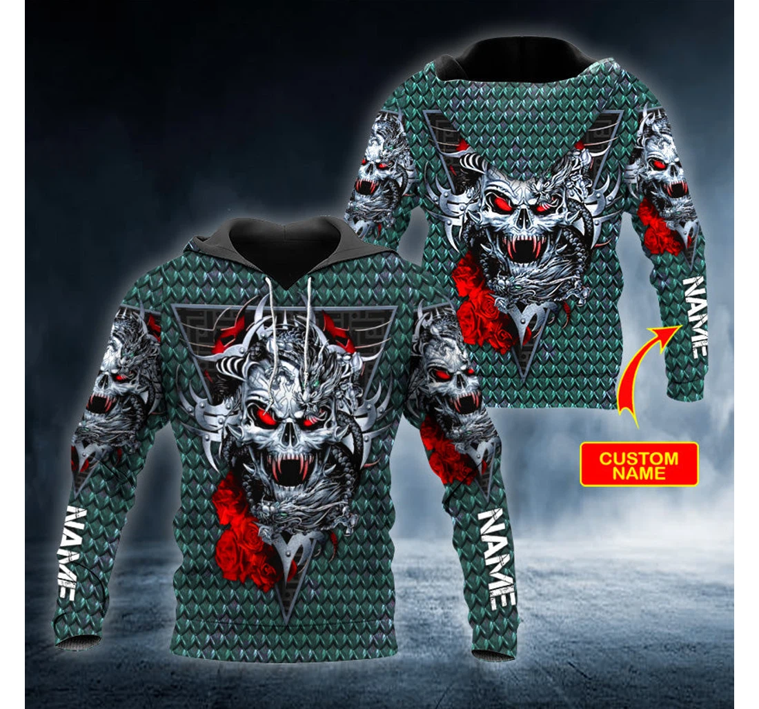 Vampire Dragon Dark King Skull Personalized - 3D Printed Pullover Hoodie