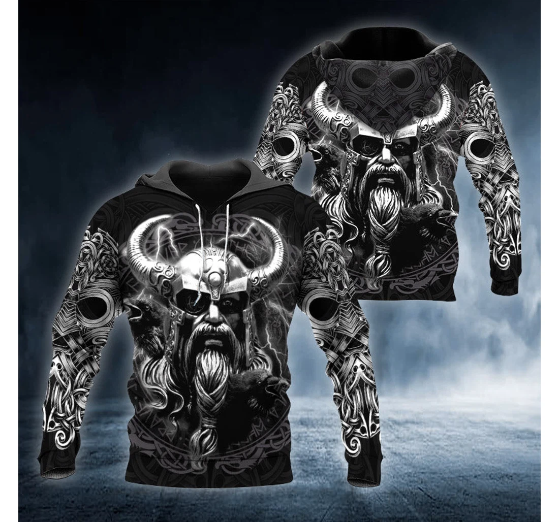 Personalized Odin Norse Warrior Viking - 3D Printed Pullover Hoodie