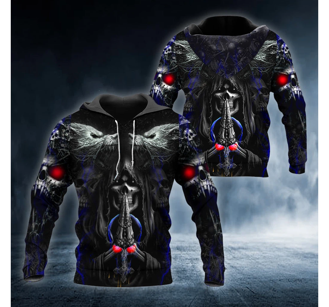 Personalized Werewolves Pray Death Skull - 3D Printed Pullover Hoodie