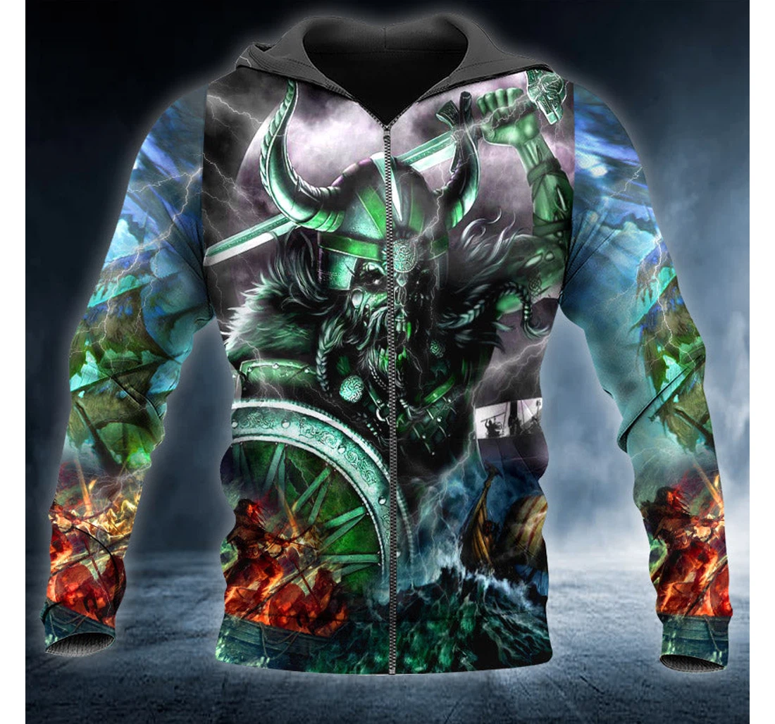 Personalized Fantasy Combatant Viking - 3D Printed Pullover Hoodie