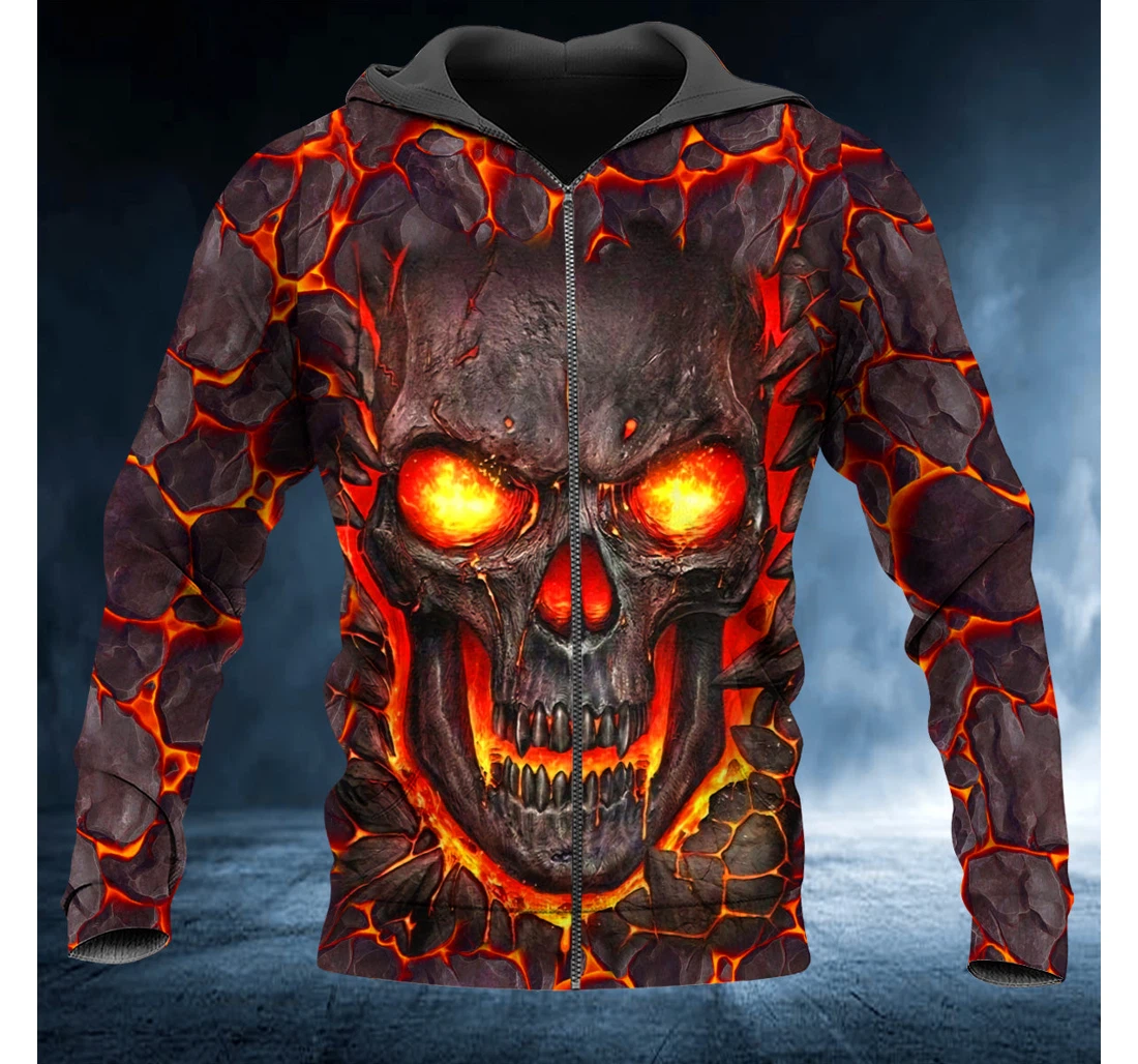 Personalized Lava Skull - 3D Printed Pullover Hoodie