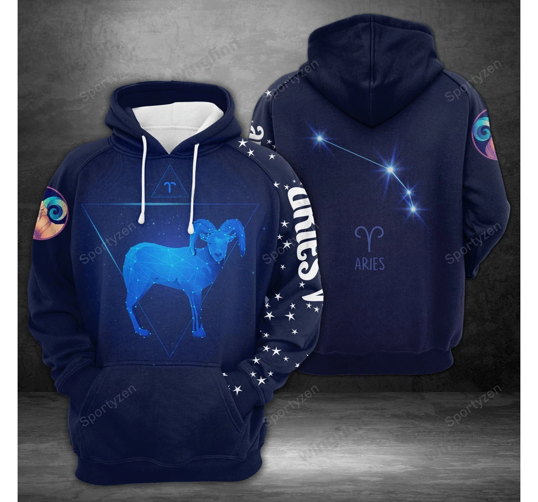Personalized Birthday Aries Horoscope Zodiac L - 3D Printed Pullover Hoodie