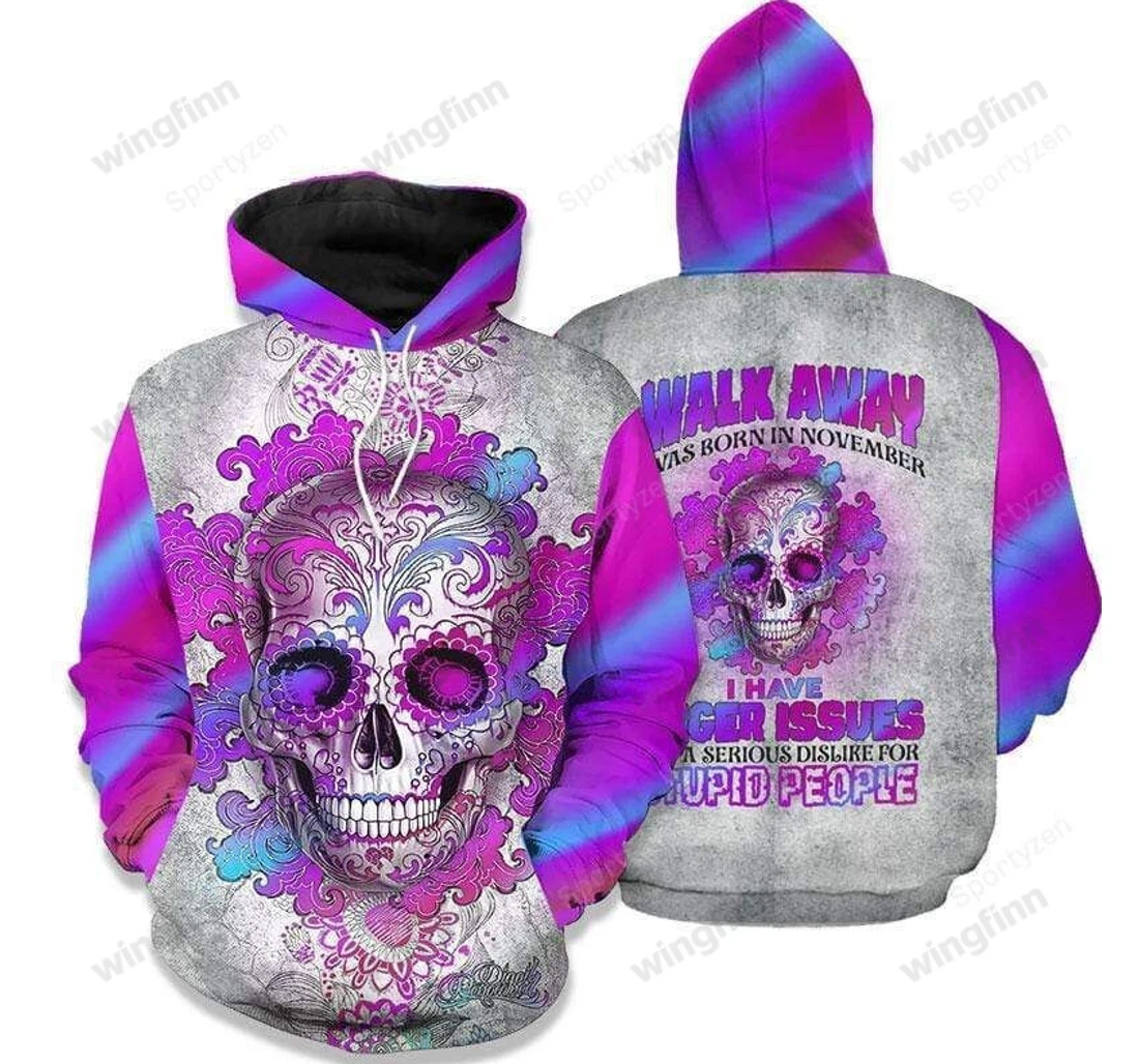 Personalized Sugar Skull Birthday Personalized Custom Month H - 3D Printed Pullover Hoodie