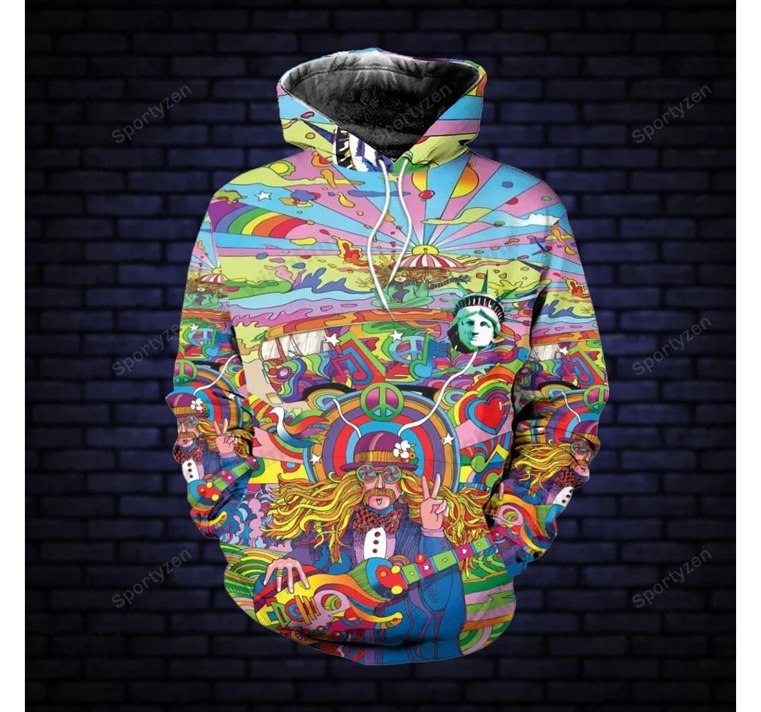 Personalized Amazing Trippy Hippie H - 3D Printed Pullover Hoodie