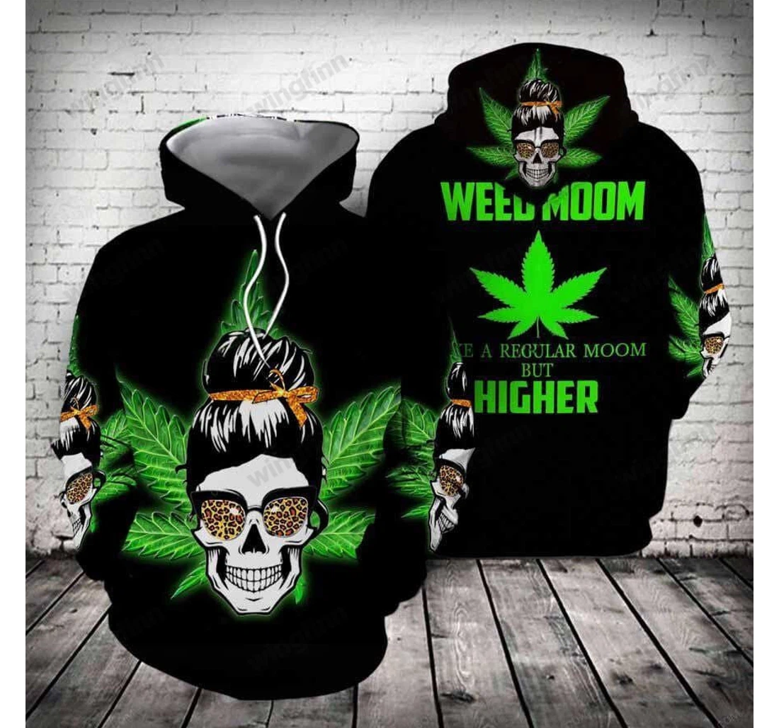 Personalized Skull Weed Higher Dad Mom - 3D Printed Pullover Hoodie