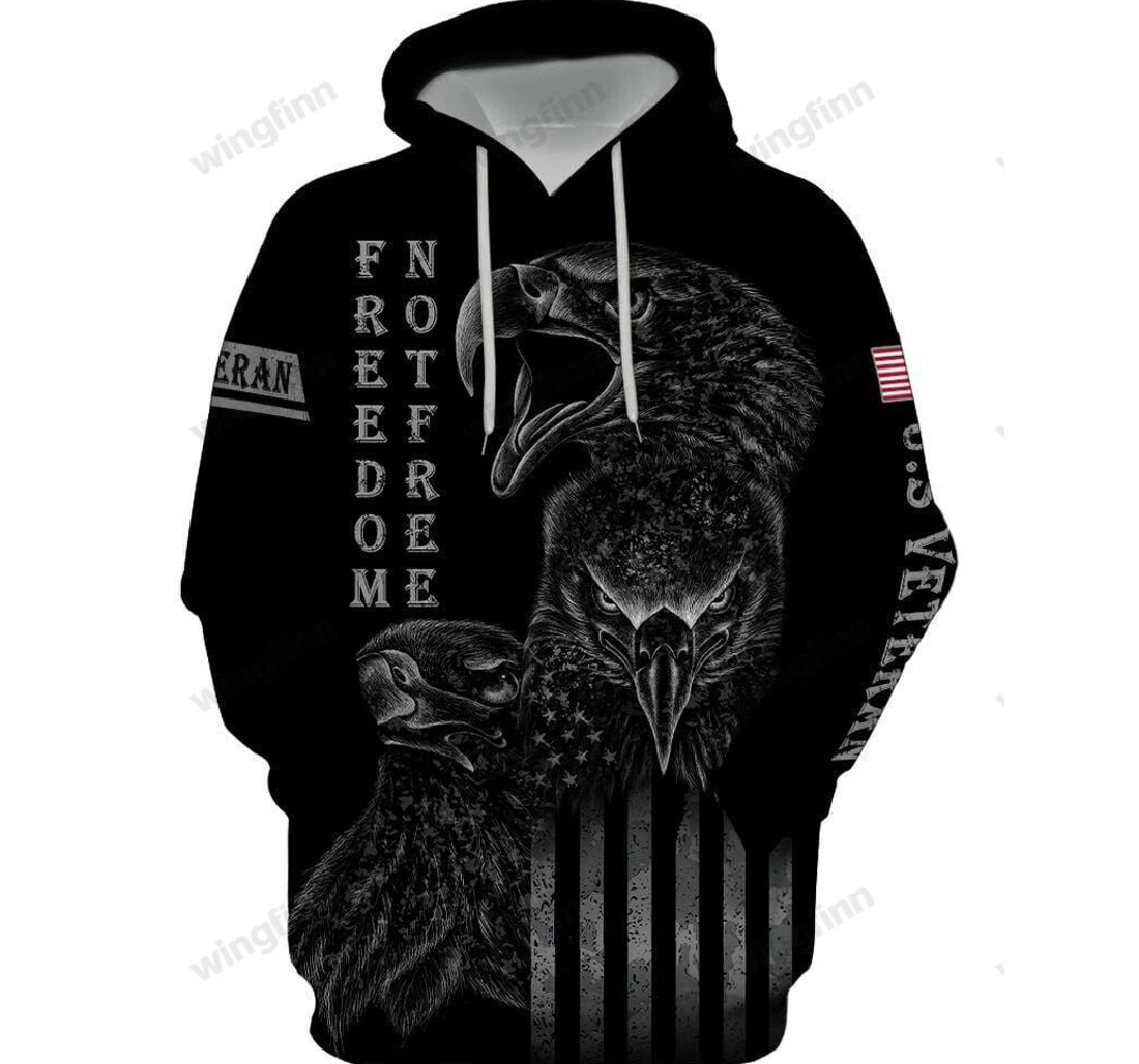 Personalized U.s Veteran Freedom Not Free Eagle - 3D Printed Pullover Hoodie