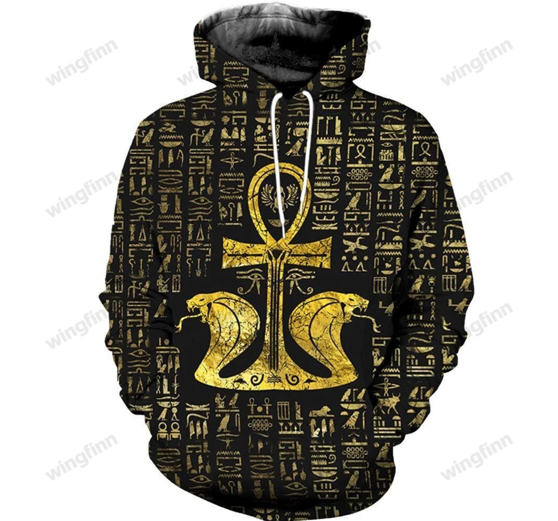 Personalized Amazing Egypt Snake Ankh Golden - 3D Printed Pullover Hoodie