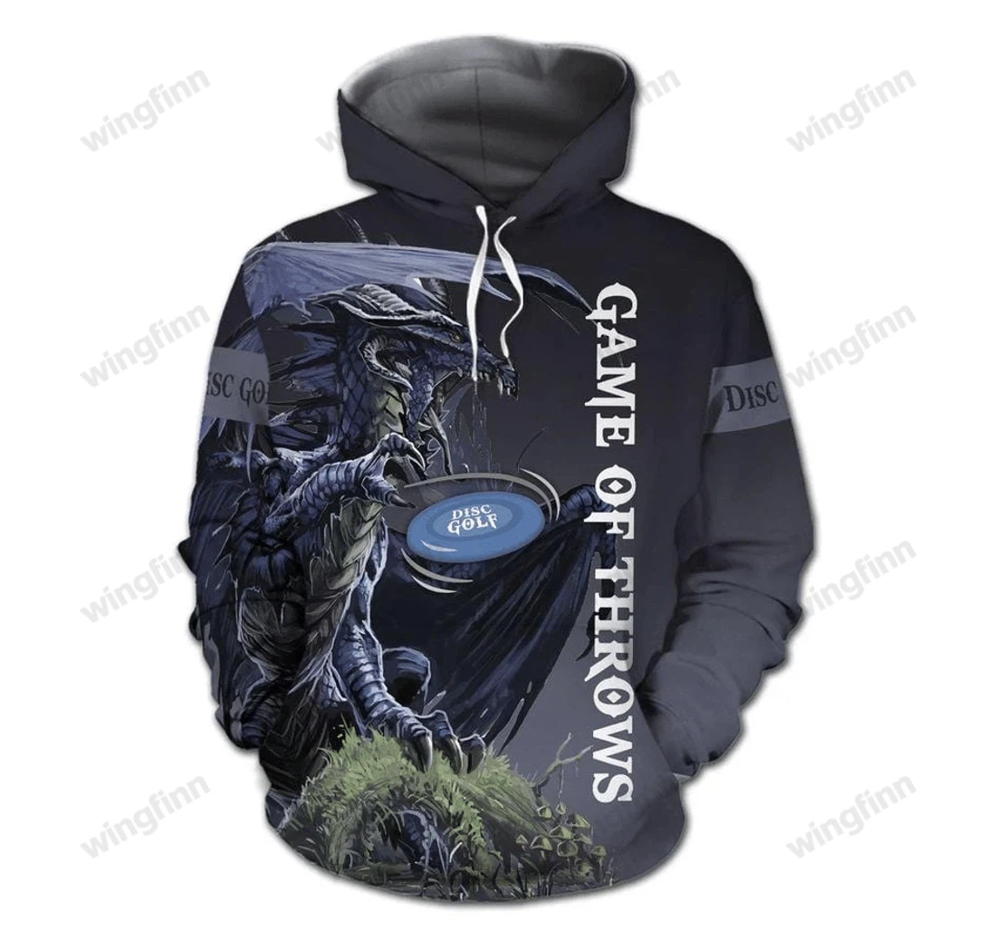 Personalized Funny Dragon Disc Golf - 3D Printed Pullover Hoodie