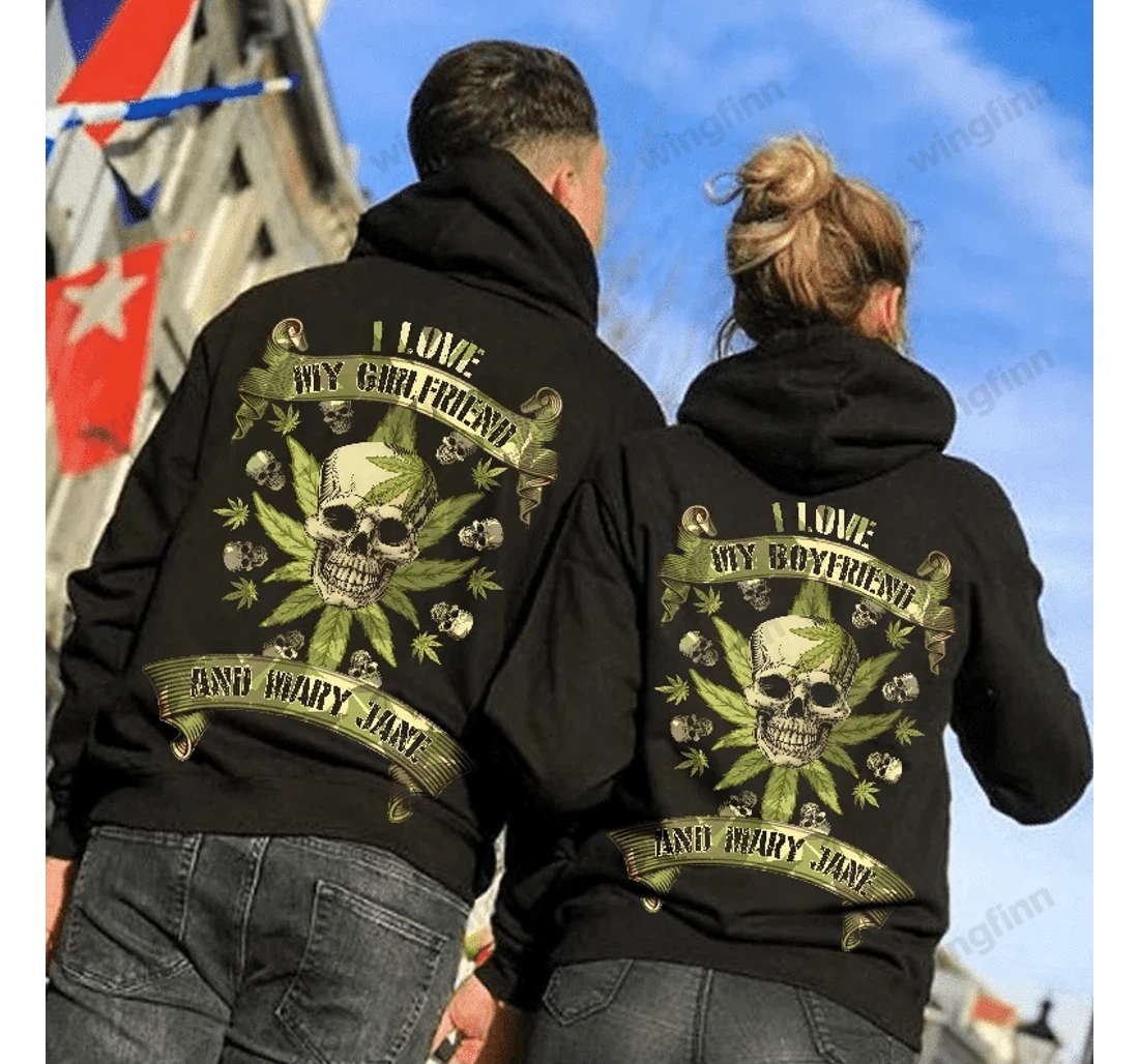Personalized I Love My Girlfriendboyfriend Skull Gift Couple Dh - 3D Printed Pullover Hoodie