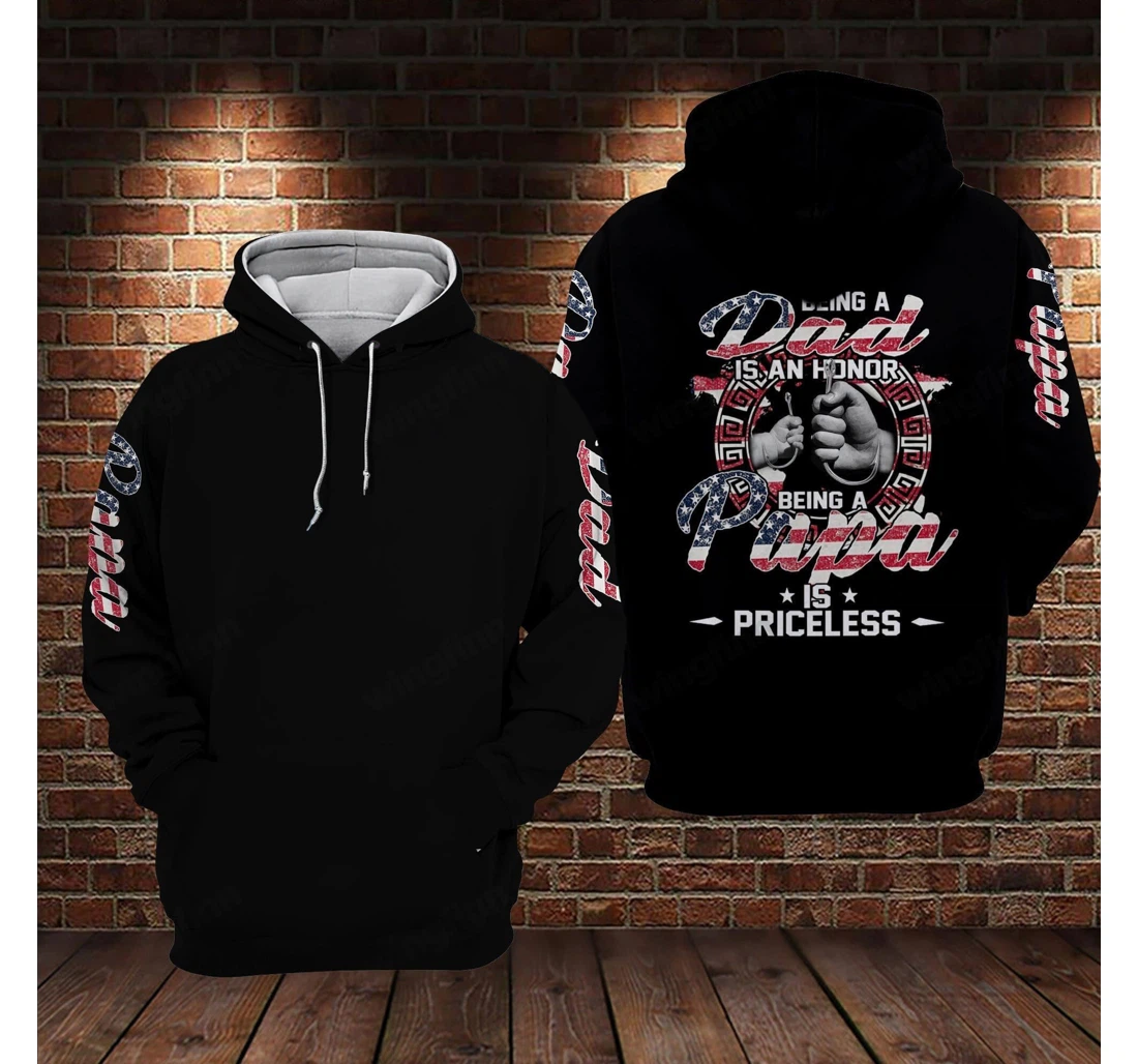 Personalized Fishing Being A Dad Is An Honor Gift Dad L - 3D Printed Pullover Hoodie