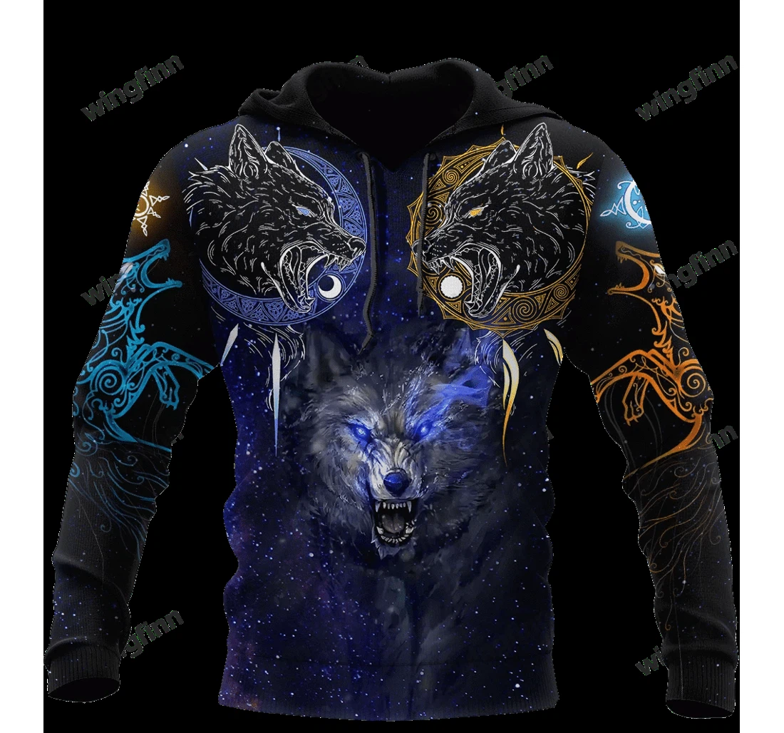 Personalized Viking Wolf Color H - 3D Printed Pullover Hoodie