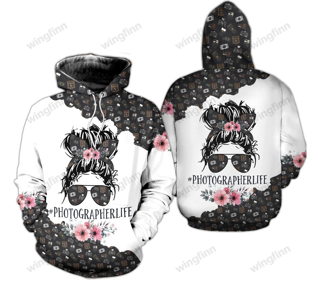 Personalized Gift Mother Mother Day Gift Photographer Life Messy Bun Kv - 3D Printed Pullover Hoodie