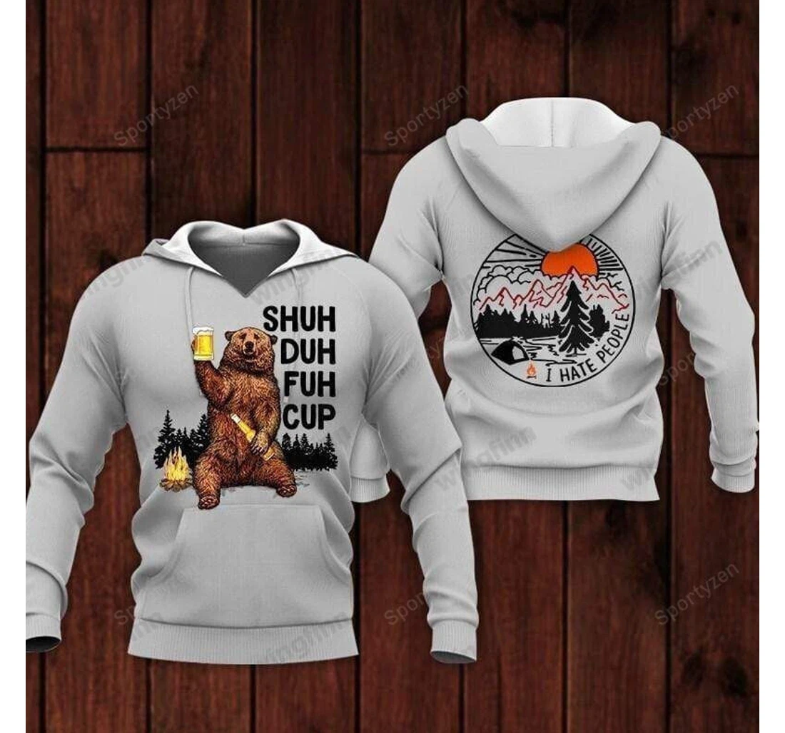 Personalized Bear Beer Shuh Duh Fuh Cup Hl - 3D Printed Pullover Hoodie