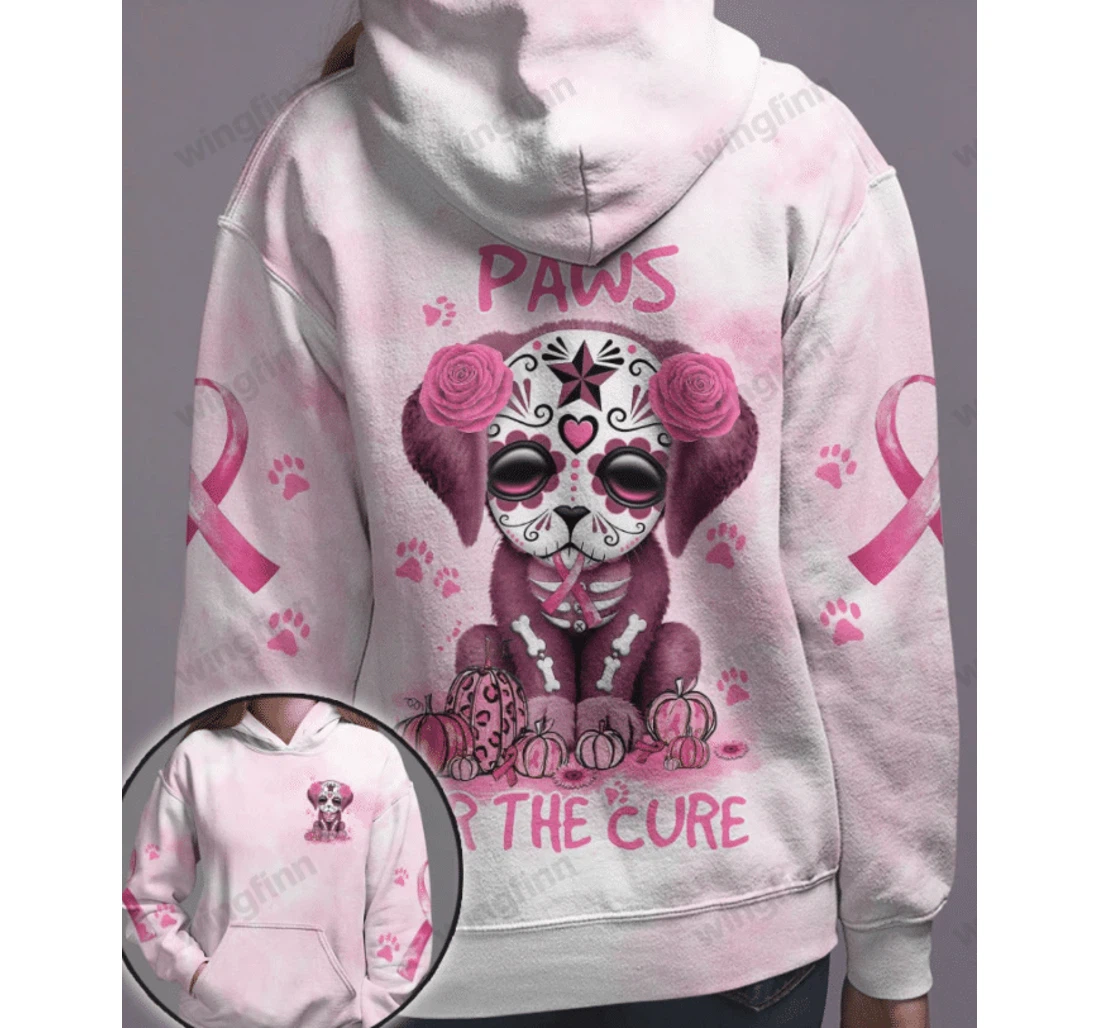 Personalized Fight Paws The Cure Dog Dh - 3D Printed Pullover Hoodie