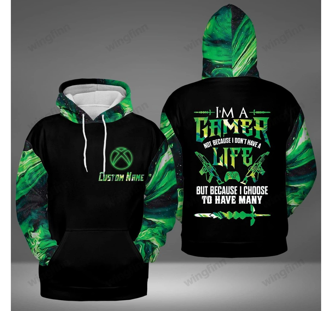Personalized I’m A Gamer Custom Name V - 3D Printed Pullover Hoodie