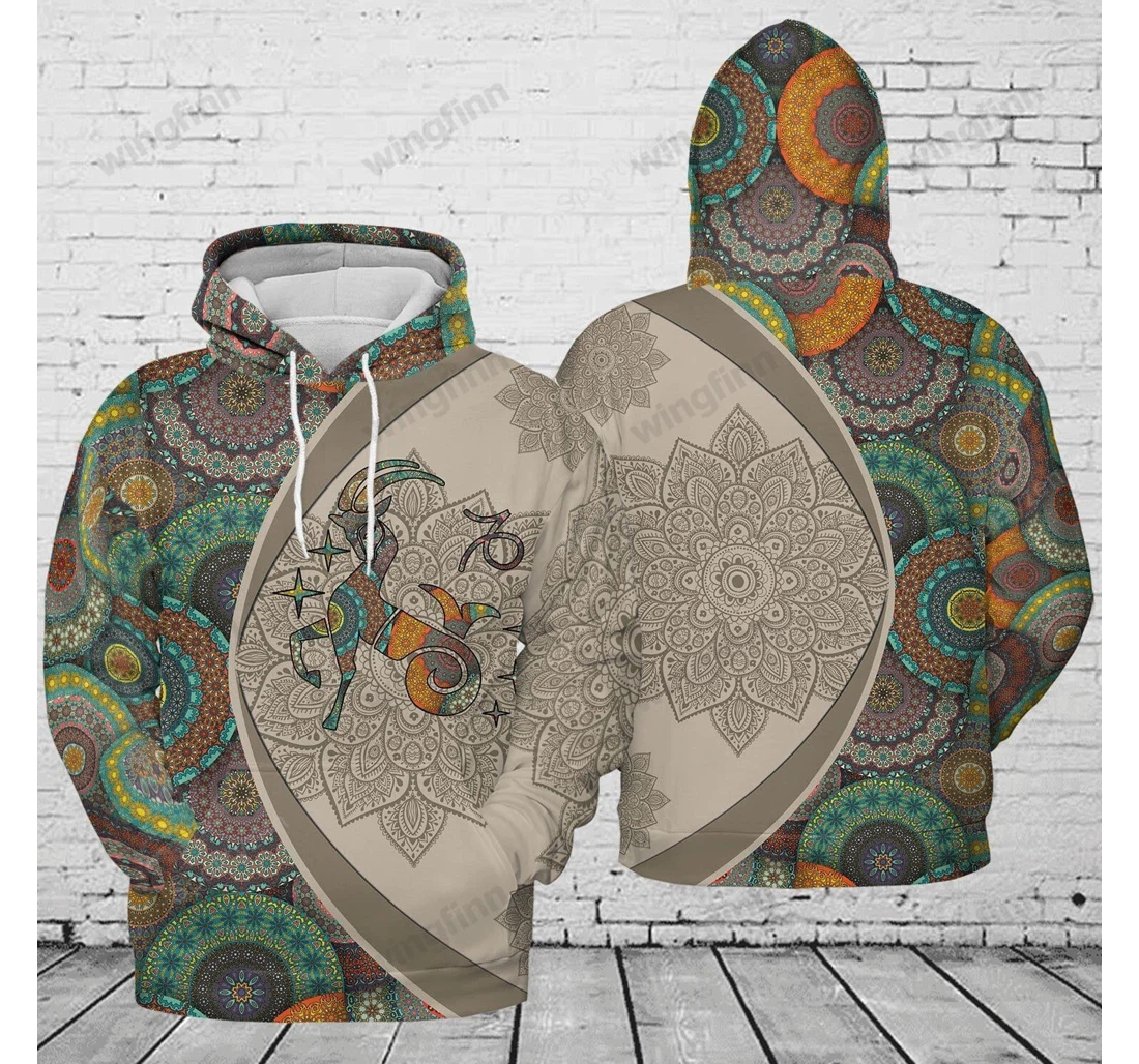 Personalized Amazing Capricorn Mandala Birthday L - 3D Printed Pullover Hoodie