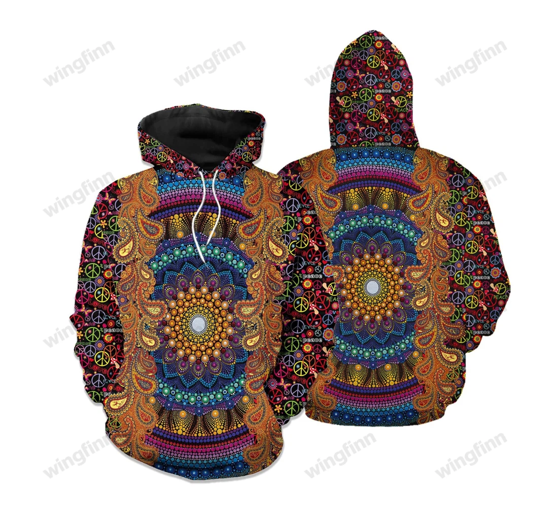 Personalized Hippie Bohemian Pattern Colorful - 3D Printed Pullover Hoodie