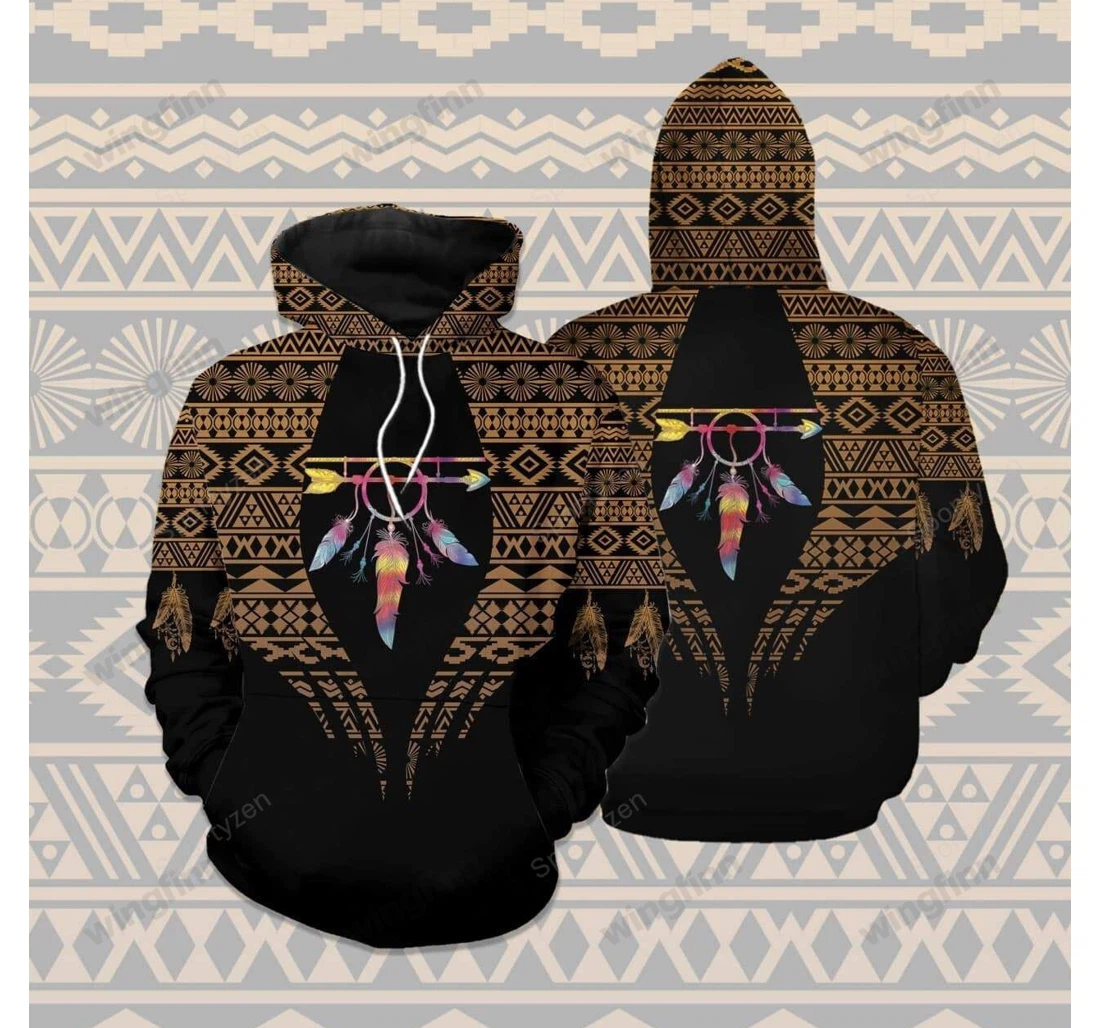 Personalized Feather Native American Dh - 3D Printed Pullover Hoodie