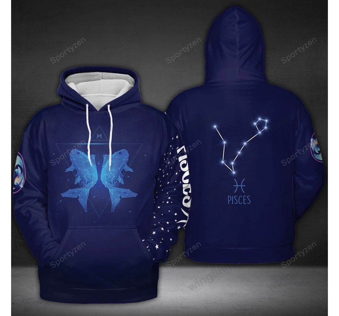 Personalized Amazing Pisces Zodiac Birthday L - 3D Printed Pullover Hoodie
