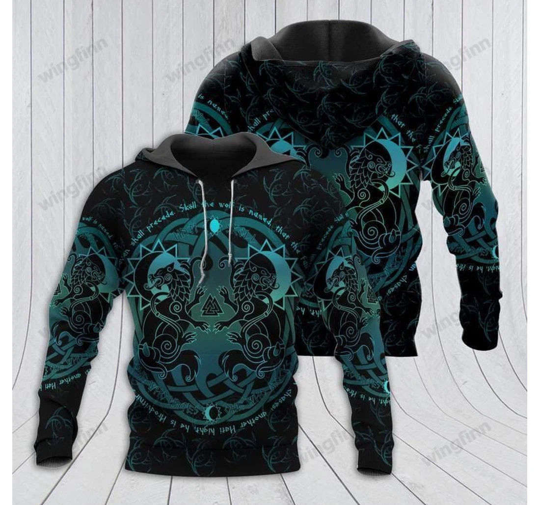 Personalized Viking Tattoo Viking Tatoo Hati Skoll V - 3D Printed Pullover Hoodie