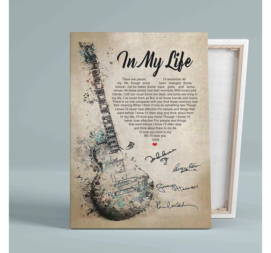 Poster, Canvas - Personalized Name In My Live Canvas, Valentine Print Framed Wall Art