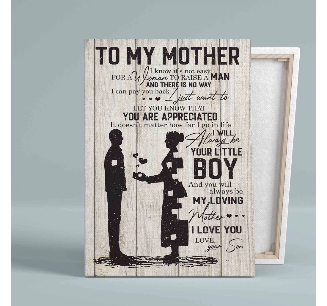 Poster, Canvas - To My Mother I Will Always Your Little Print Framed Wall Art