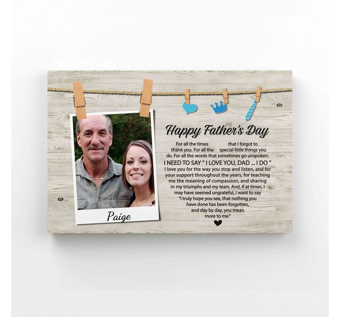 Poster, Canvas - Personalized Image Happy Father's Day Daughter To Father Print Framed Wall Art