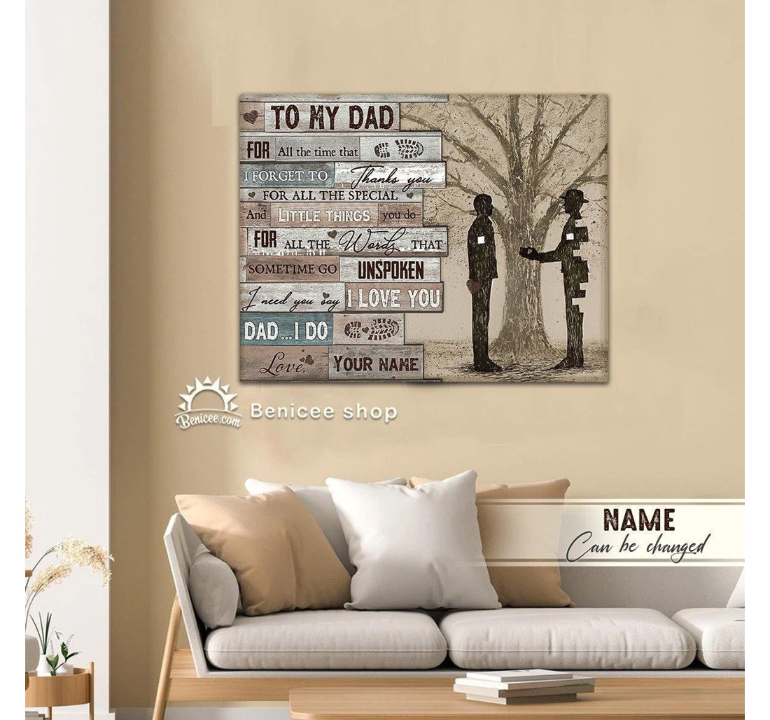 Poster, Canvas - Personalized Dad I Love You Dad I Do Top 10 Father's Day Print Framed Wall Art