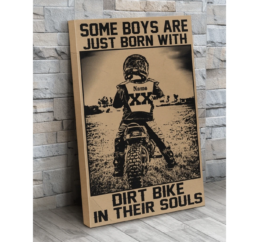 Poster, Canvas - Some Boys Are Just Born With Dirt Bike In Their Soul Hy207282ee Print Framed Wall Art