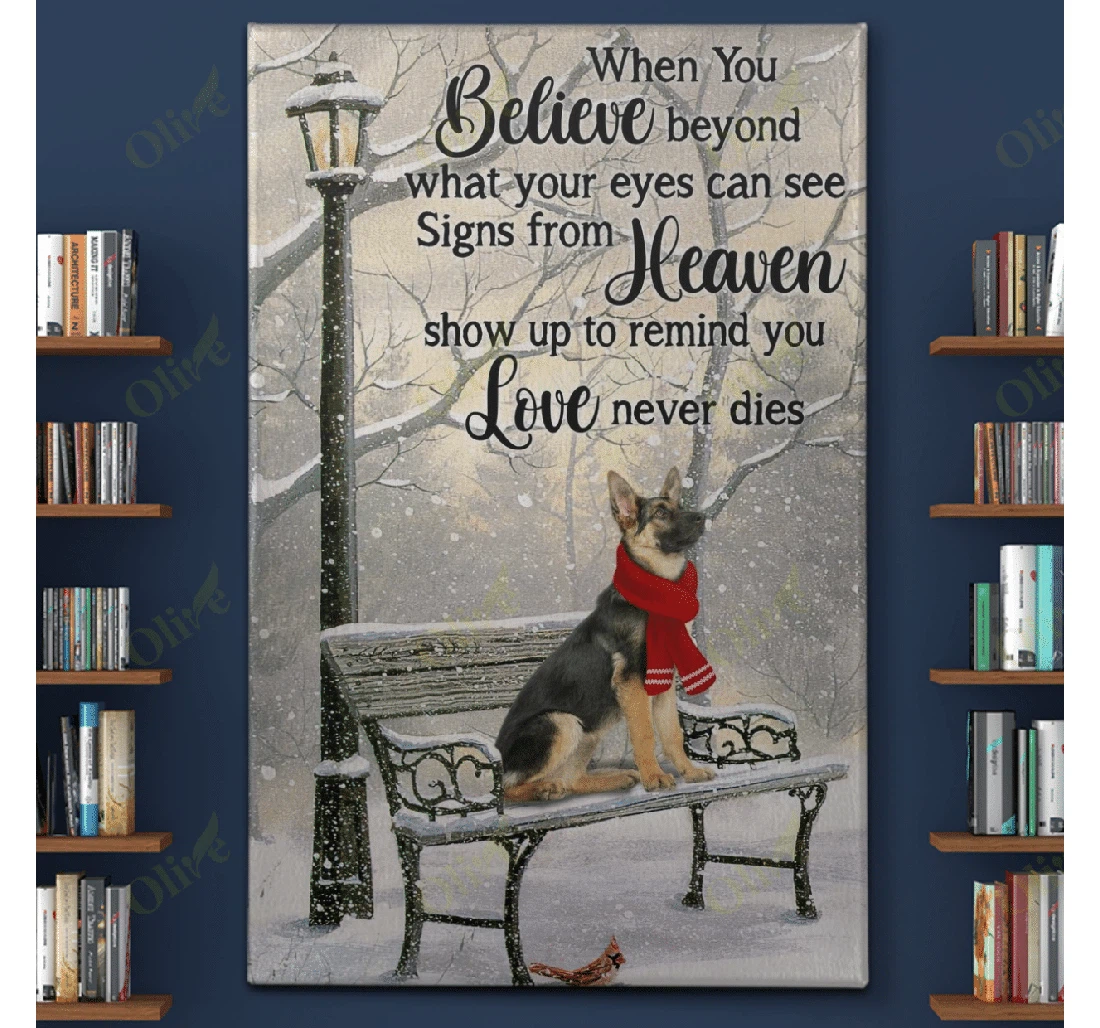 Poster, Canvas - German Shepherd Signs From Heaven Print Framed Wall Art