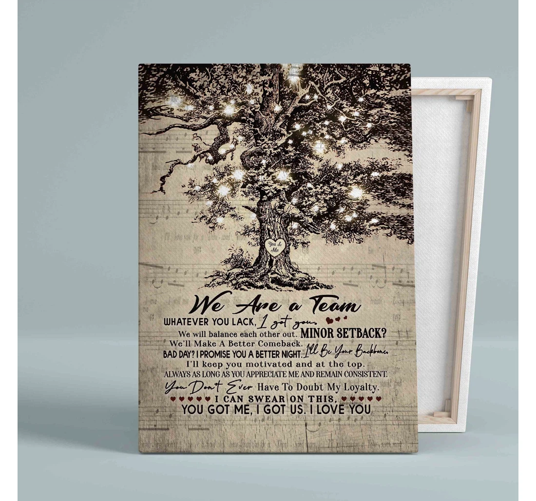 Poster, Canvas - We Are A Team I Love You Valentine Print Framed Wall Art