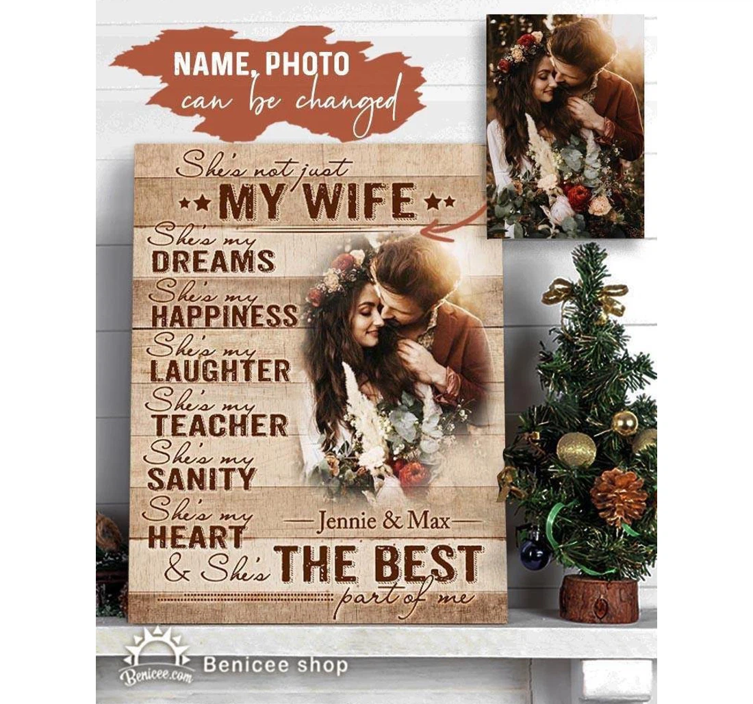 Poster, Canvas - Personalized Valentine She's Not Just My Wife Top 3 Couple Print Framed Wall Art