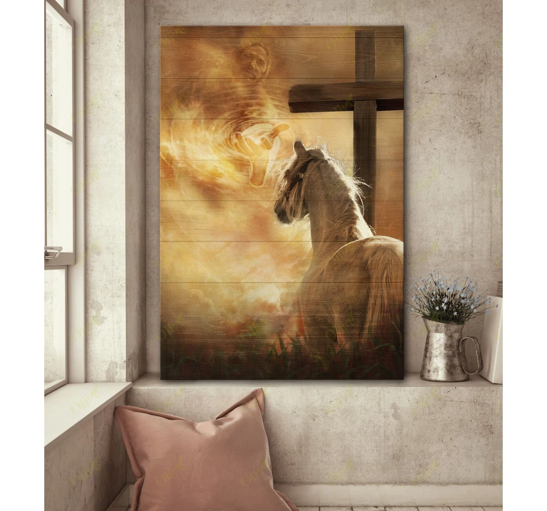 Poster, Canvas - Horse Follow His Sign Print Framed Wall Art
