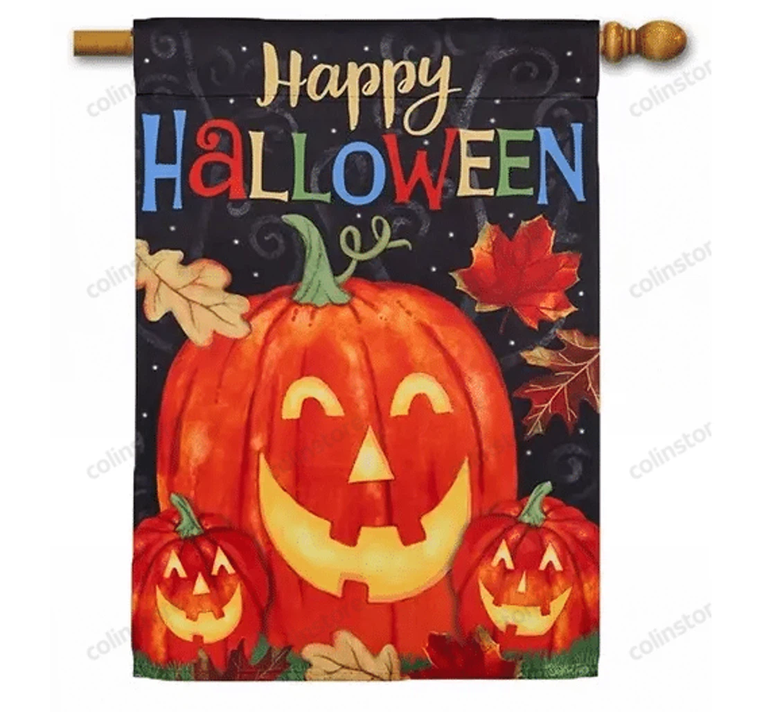 Haunted Halloween Gi Family, Halloween, Printed Both-Sides, UV And Fade - Resistant Flag