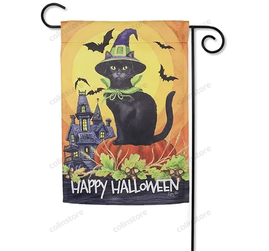 Halloween Cat Gi Family, Halloween, Printed Both-Sides, UV And Fade - Resistant Flag