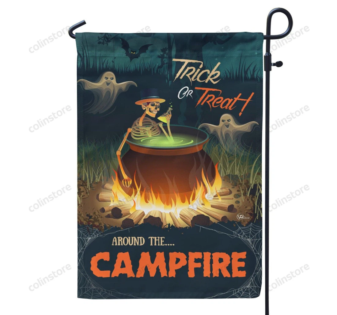 Halloween Campsite Gi Halloween, Horror Printed Both-Sides, UV And Fade - Resistant Flag