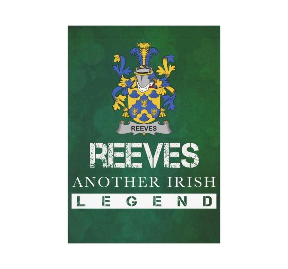 Irish Reeves Family Crest Shamrock A9 Printed Both-Sides, UV And Fade - Resistant Flag