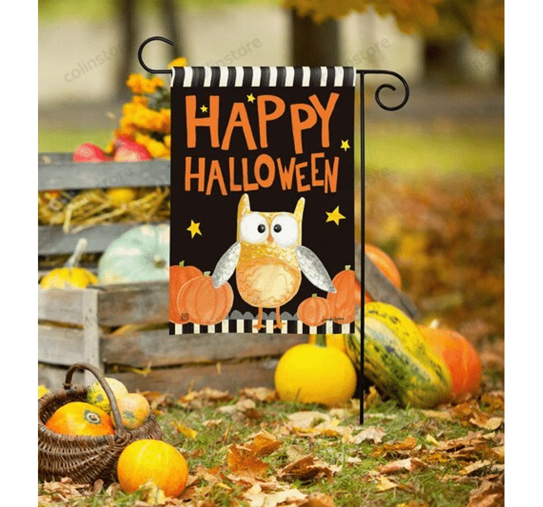 Halloween Night Owl Gi Family, Halloween, Printed Both-Sides, UV And Fade - Resistant Flag