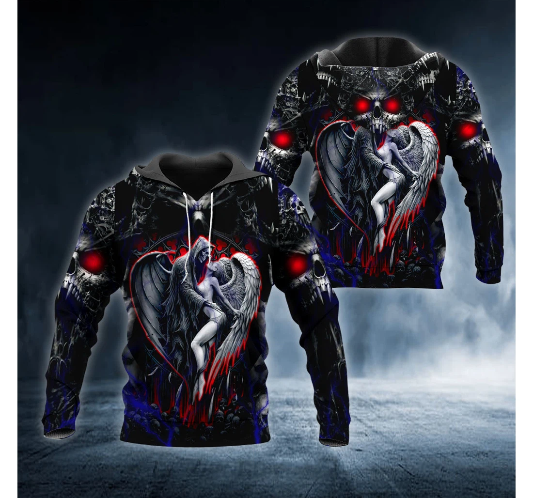 Personalized Couple Skull - 3D Printed Pullover Hoodie