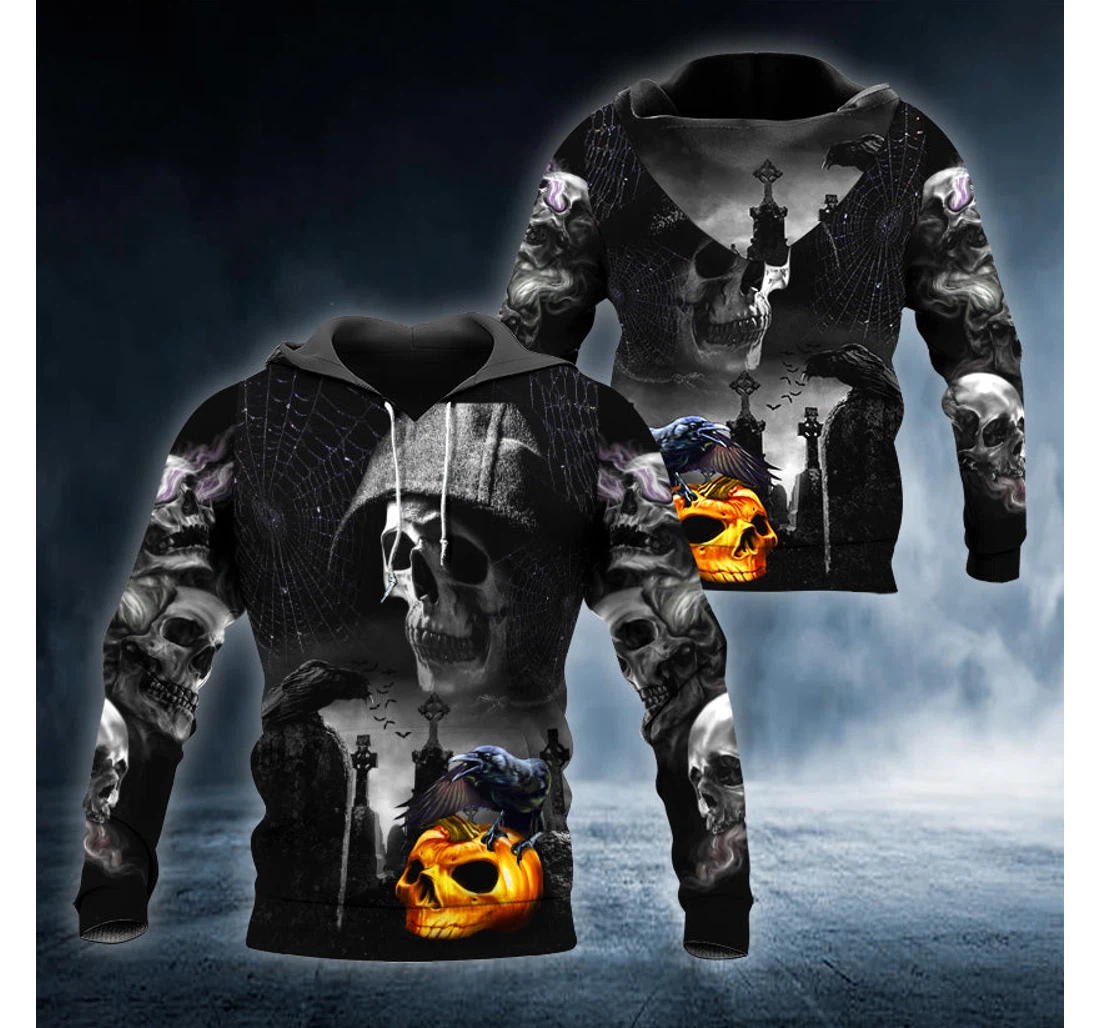 Personalized Ravens Reaper Hunter Skull - 3D Printed Pullover Hoodie